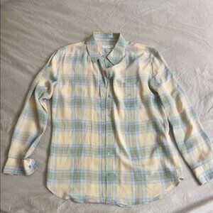 Equipment Femme 100% Silk Plaid Button Down Shirt S